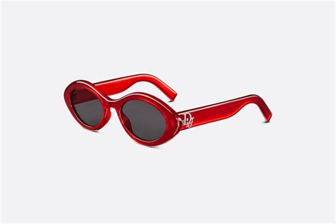 dior brille rot|LuckyDior R1I Runde Sonnenbrille in Rot .